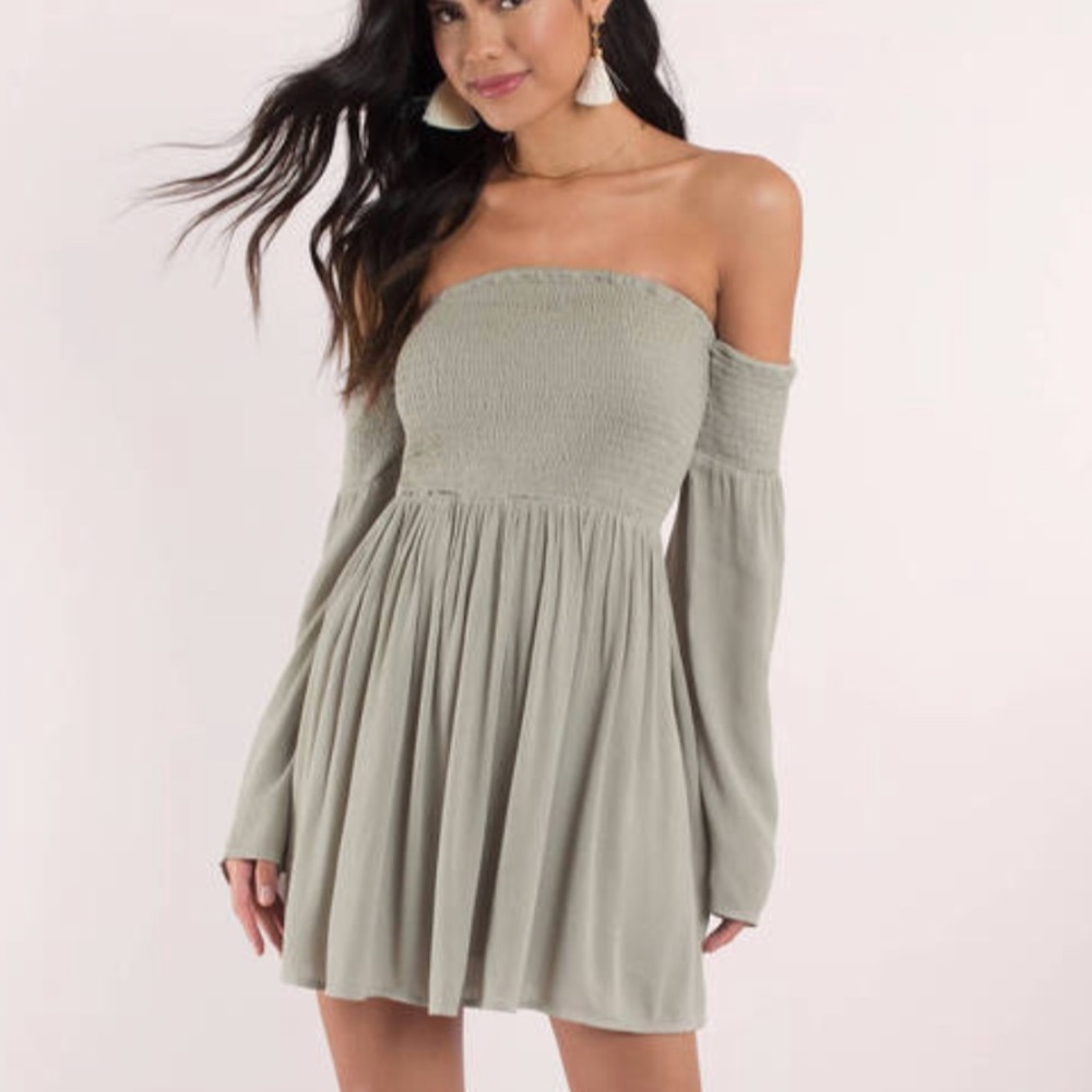 NEW Tobi: Off the Shoulder Olive Dress